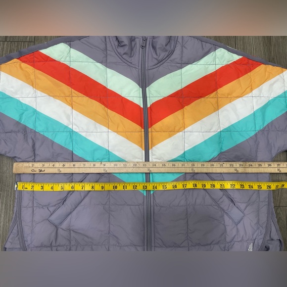 Free People Pippa Printed Packable‎ Puffer Jacket Steel Peach Combo Large - Picture 9 of 12